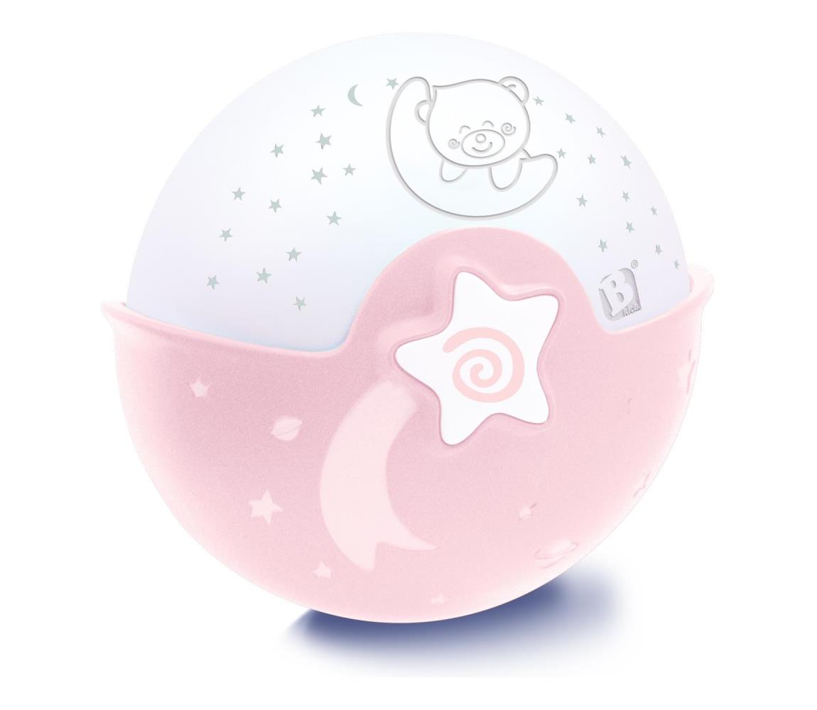 Infantino Infantino 004908-00INF - Dětská lampička s projektorem 3xAA růžová FBB0046