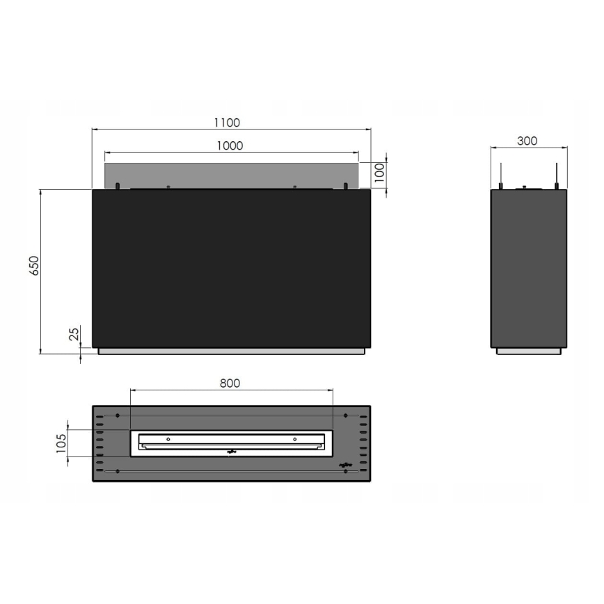 InFire - BIO krb 110x65 cm 3,5kW černá