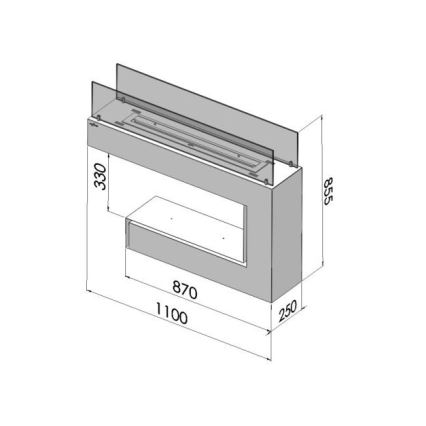 InFire - BIO krb 110x85,5 cm 3kW bílá