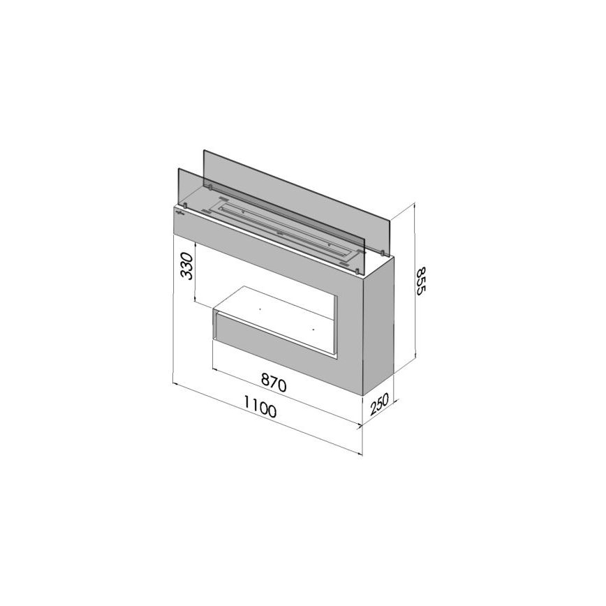 InFire - BIO krb 110x85,5 cm 3kW bílá