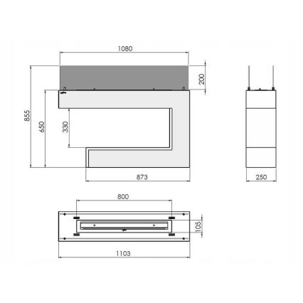 InFire - BIO krb 110x85,5 cm 3kW bílá