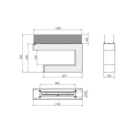 InFire - BIO krb 110x92 cm 3kW černá