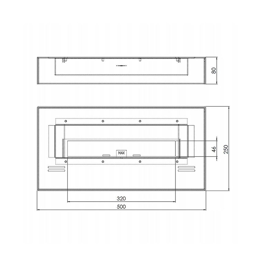 InFire - BIO krb 8x50 cm 3kW černá