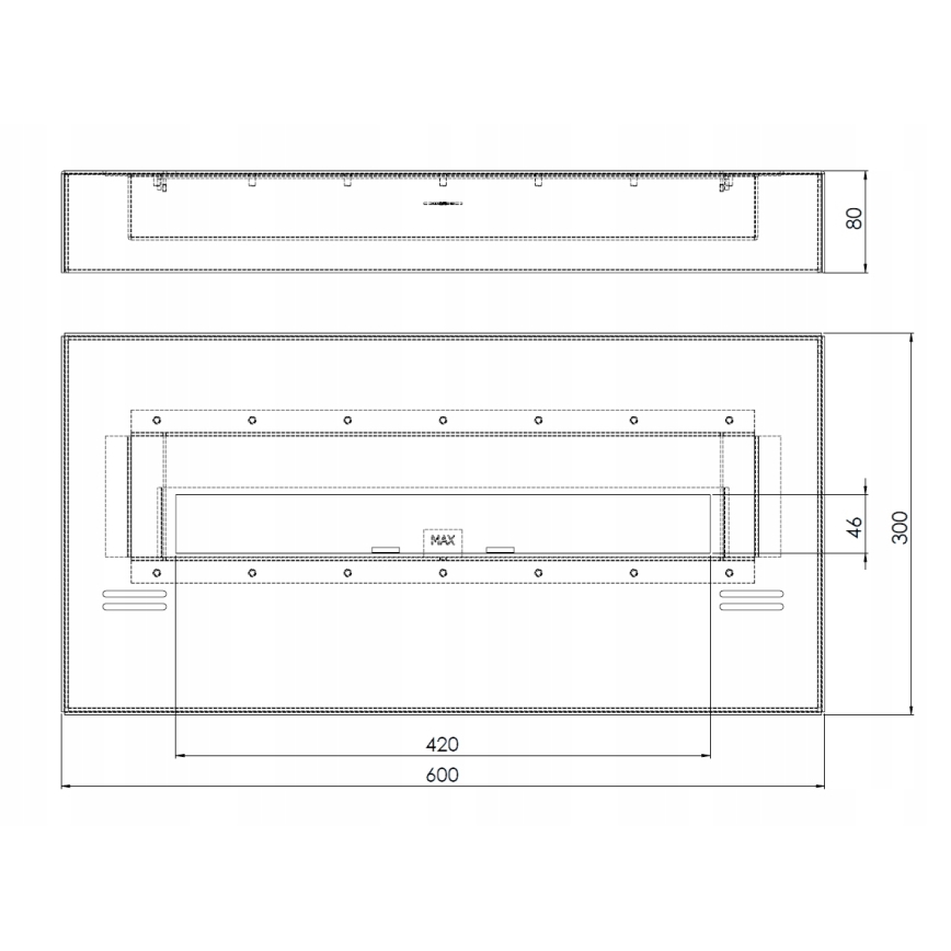 InFire - BIO krb 8x60 cm 3kW černá