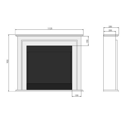 InFire - BIO krb 90x112,5 cm 3kW bílá