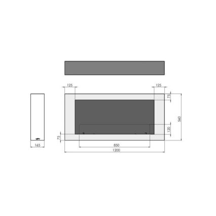 InFire - Nástěnný BIO krb 120x56 cm 3kW bílá