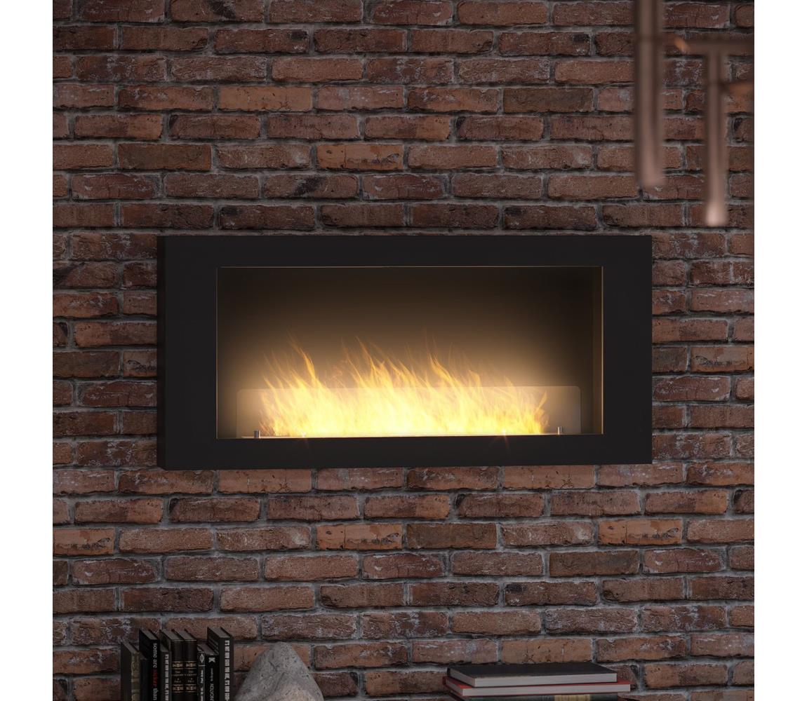 InFire InFire - Nástěnný BIO krb 120x56 cm 3kW černá IF0014