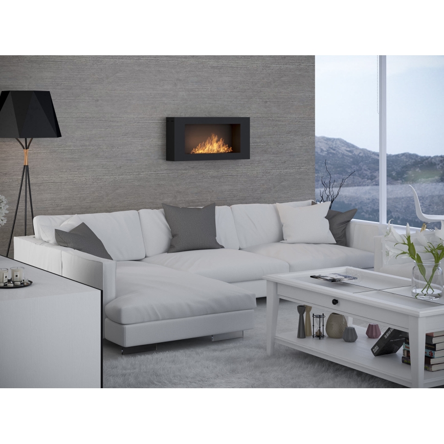 InFire - Nástěnný BIO krb 44x91 cm 3kW černá