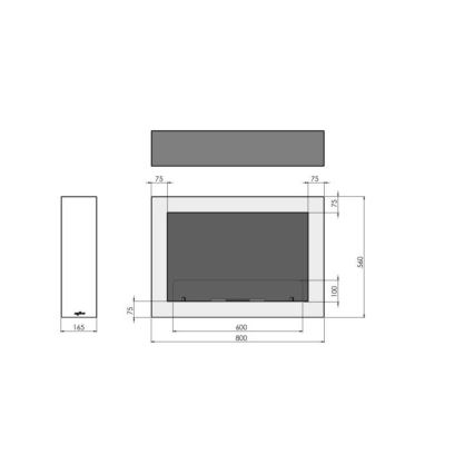 InFire - Nástěnný BIO krb 80x56 cm 3kW černá