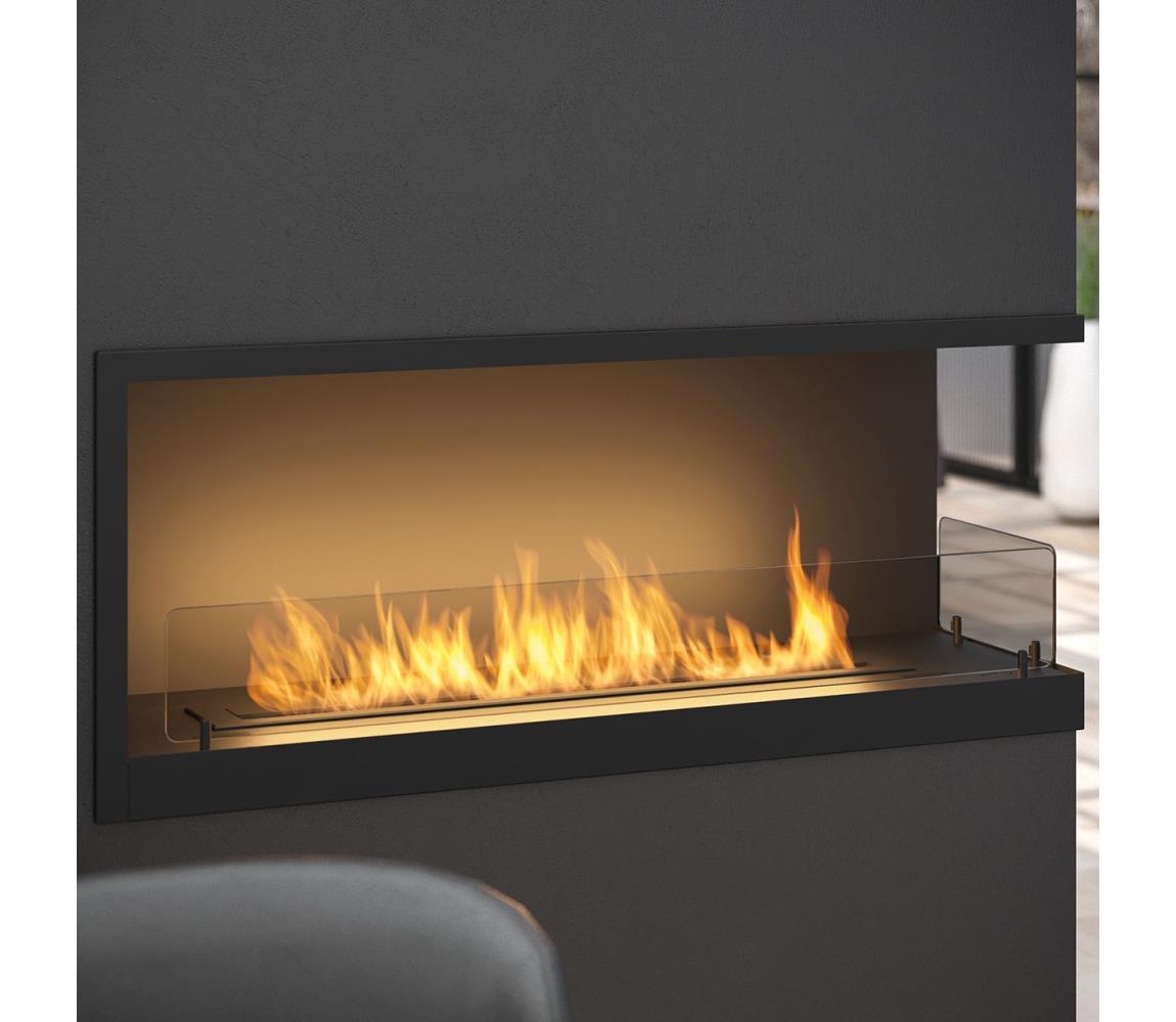 InFire InFire - Rohový BIO krb 110x45 cm 3kW černá IF0027