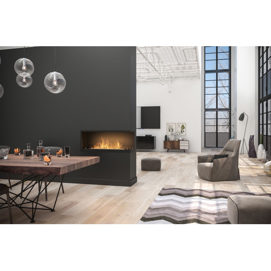 InFire - Rohový BIO krb 110x45 cm 3kW černá