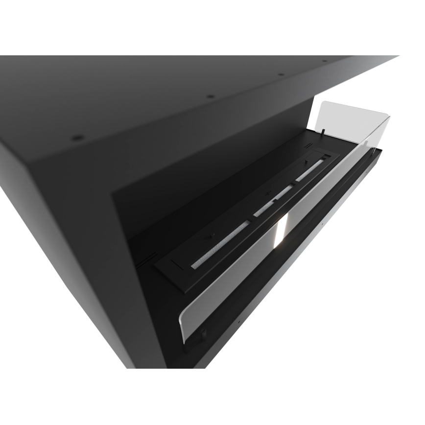 InFire - Rohový BIO krb 110x45 cm 3kW černá