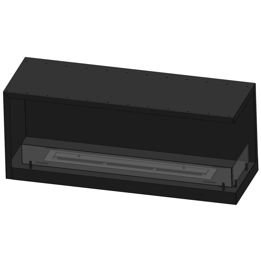 InFire - Rohový BIO krb 110x45 cm 3kW černá