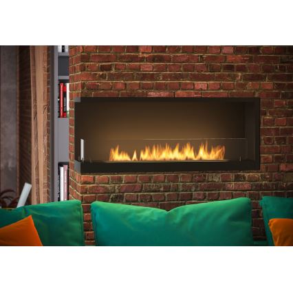 InFire - Rohový BIO krb 110x45 cm 3kW černá