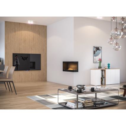 InFire - Rohový BIO krb 45x90 cm 3kW černá