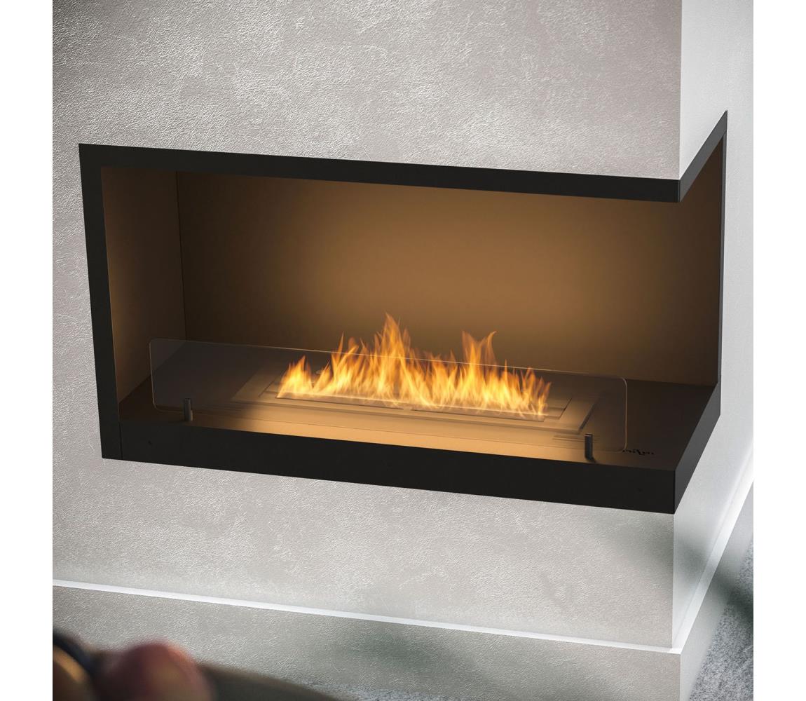 InFire InFire - Rohový BIO krb 80x45 cm 3,5kW černá 