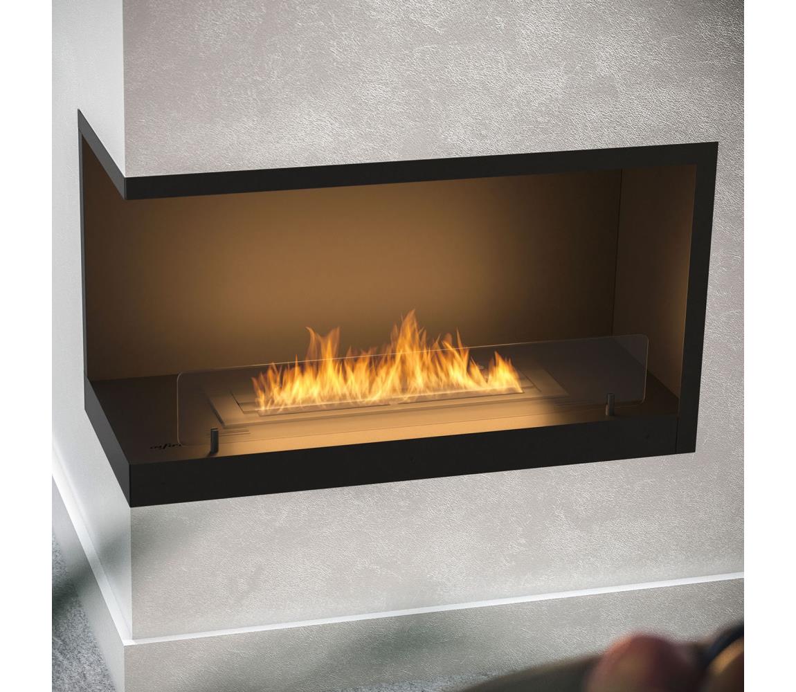 InFire InFire - Rohový BIO krb 80x45 cm 3kW černá IF0026