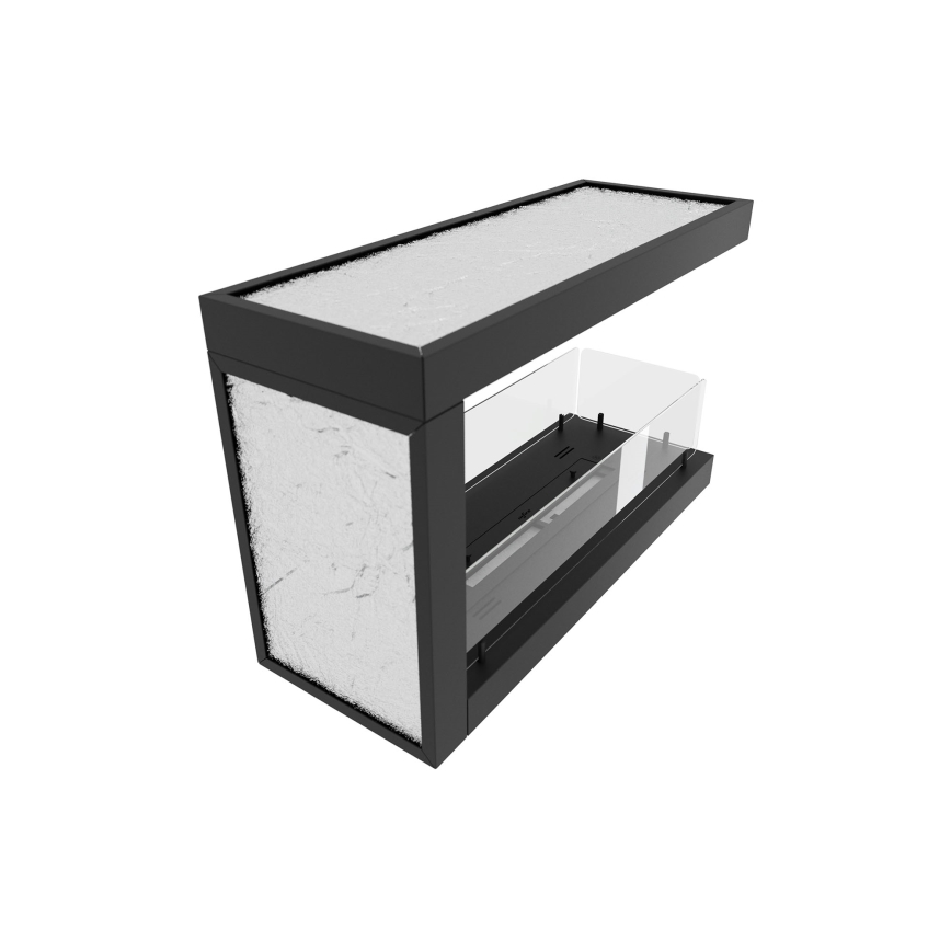 InFire - Rohový BIO krb 80x50 cm 3kW oboustranný