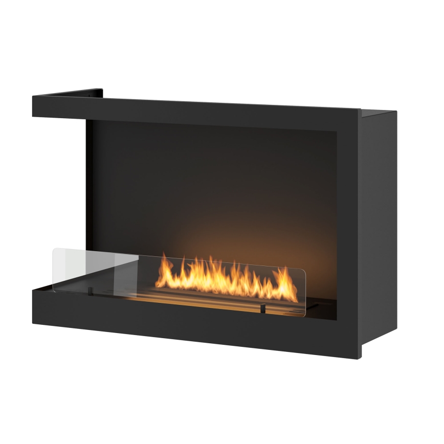 InFire - Rohový BIO krb 84x54 cm 3kW černá