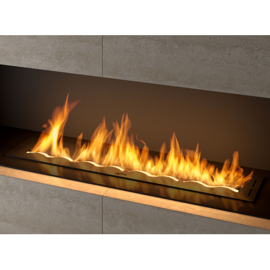 InFire - Vestavěný BIO krb 7,5x100 cm 6kW černá