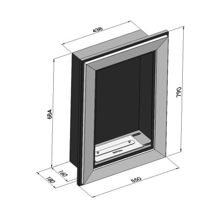 InFire - Vestavěný BIO krb 79x55 cm 3kW černá