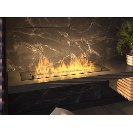 InFire - Vestavěný BIO krb 8,5x120 cm 6kW černá