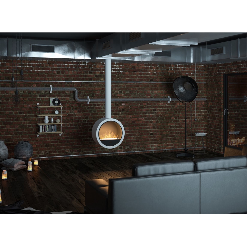 InFire - Závěsný BIO krb pr. 70 cm 3kW bílá