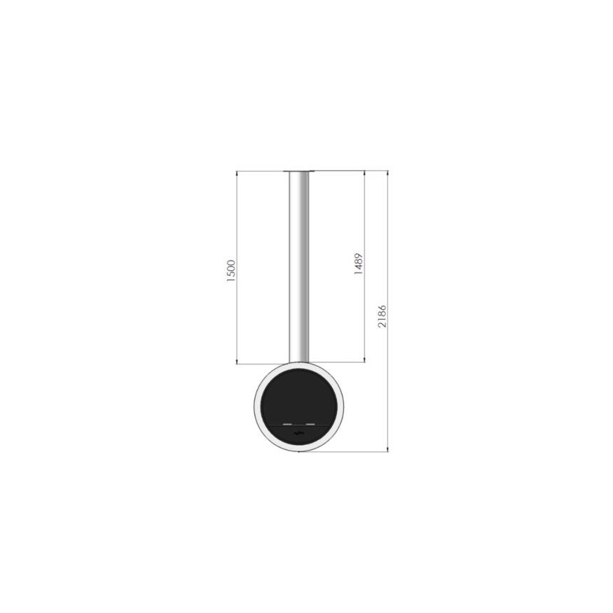 InFire - Závěsný BIO krb pr. 70 cm 3kW černá