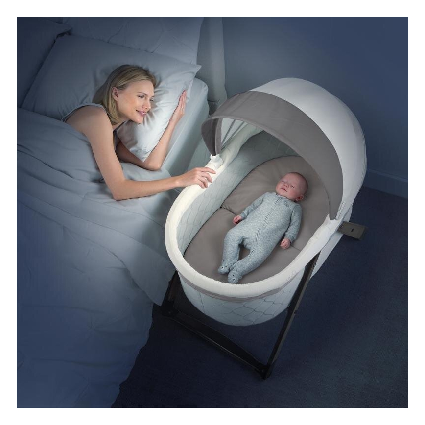 Ingenuity - Dětská houpací postýlka CARRINGTON šedá/hnědá