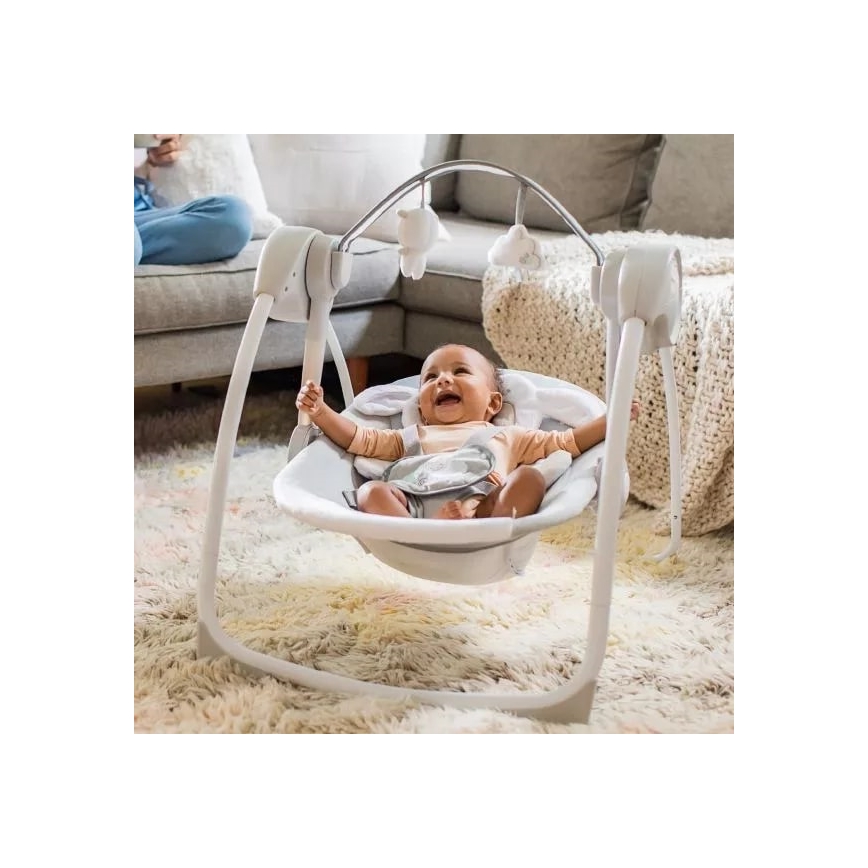 Ingenuity - Dětská houpačka s melodií CUDDLE LAMB 4xLR14