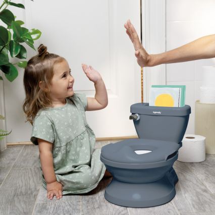 Ingenuity - Dětská toaleta se zvukem MY SIZE modrá 2xAAA