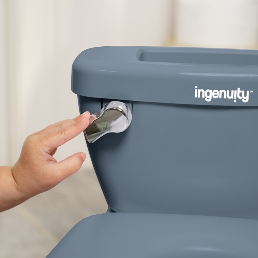 Ingenuity - Dětská toaleta se zvukem MY SIZE modrá 2xAAA