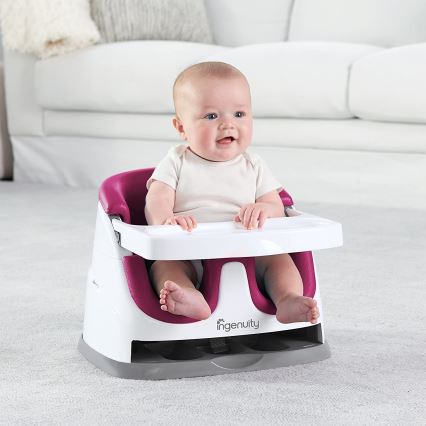 Ingenuity - Podsedák na jídelní židli 2v1 BABY BASE růžová