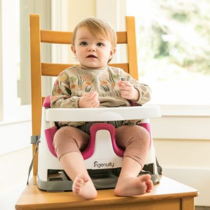 Ingenuity - Podsedák na jídelní židli 2v1 BABY BASE růžová