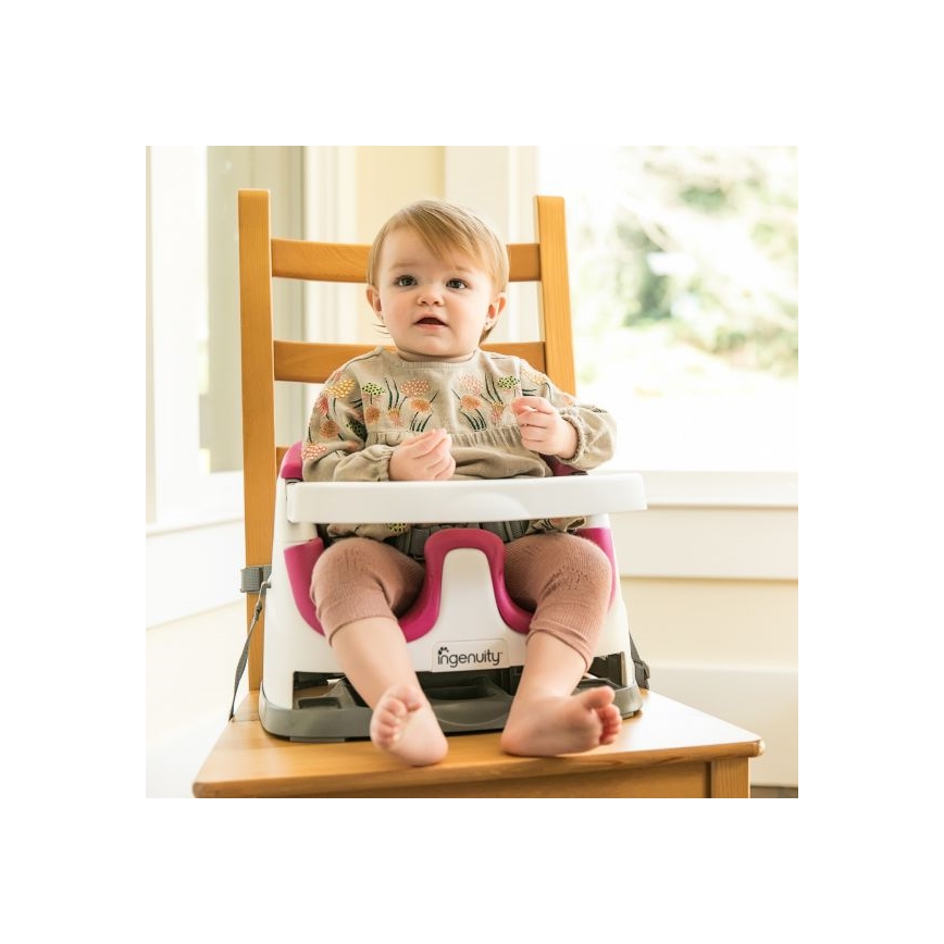 Ingenuity - Podsedák na jídelní židli 2v1 BABY BASE růžová
