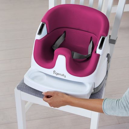 Ingenuity - Podsedák na jídelní židli 2v1 BABY BASE růžová