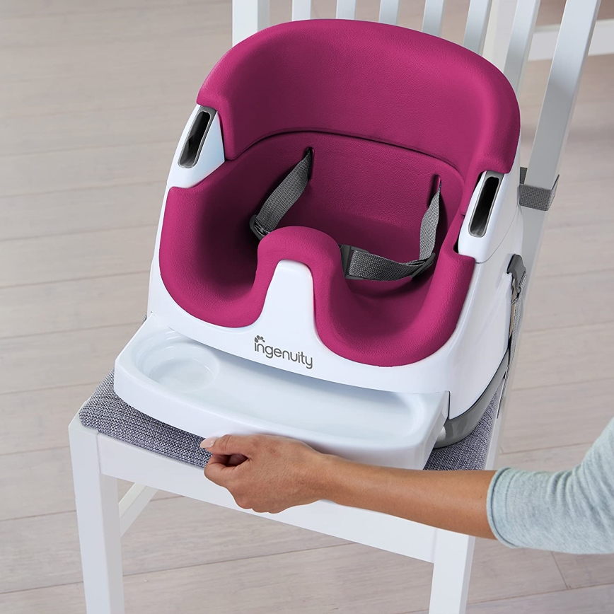 Ingenuity - Podsedák na jídelní židli 2v1 BABY BASE růžová