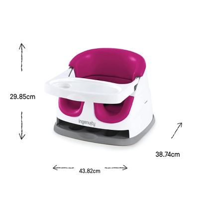 Ingenuity - Podsedák na jídelní židli 2v1 BABY BASE růžová