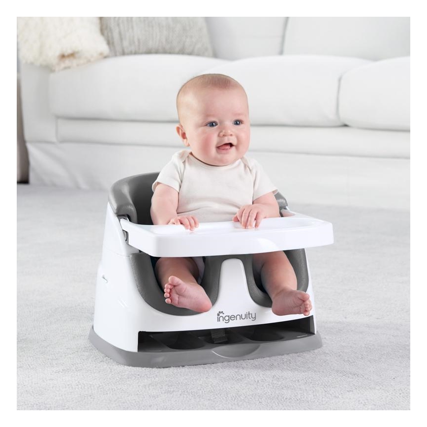 Ingenuity - Podsedák na jídelní židli 2v1 BABY BASE šedá