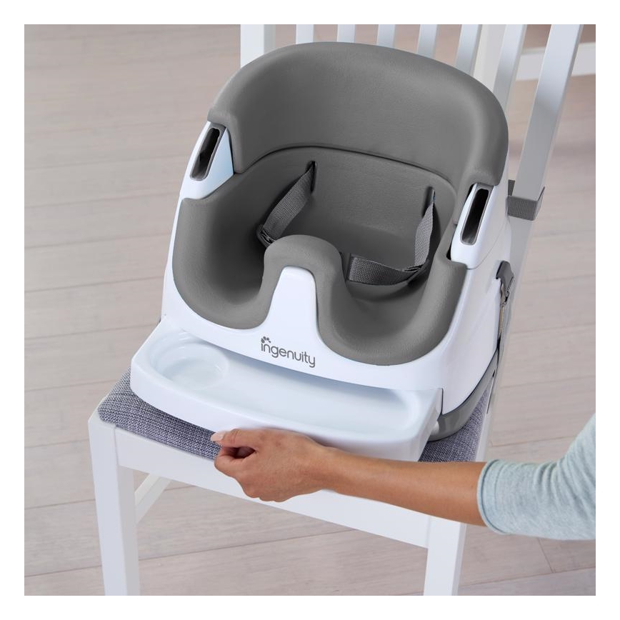 Ingenuity - Podsedák na jídelní židli 2v1 BABY BASE šedá