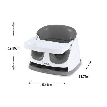 Ingenuity - Podsedák na jídelní židli 2v1 BABY BASE šedá
