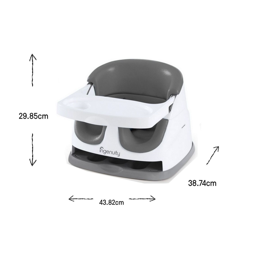 Ingenuity - Podsedák na jídelní židli 2v1 BABY BASE šedá