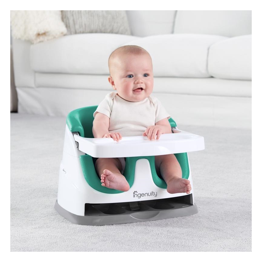 Ingenuity - Podsedák na jídelní židli 2v1 BABY BASE tyrkysová