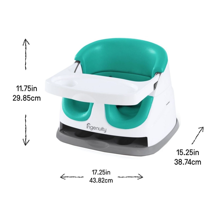 Ingenuity - Podsedák na jídelní židli 2v1 BABY BASE tyrkysová
