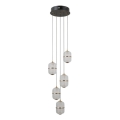 ITALUX - LED Lustr na lanku ALANI 5xLED/5,6W/230V 3000K černá/zlatá