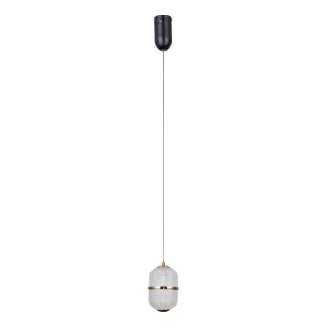 ITALUX - LED Lustr na lanku ALANI LED/6W/230V 3000K černá/zlatá