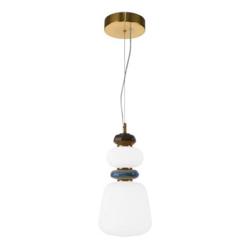 ITALUX - LED Lustr na lanku EVANS LED/12W/230V 3000K zlatá/bílá