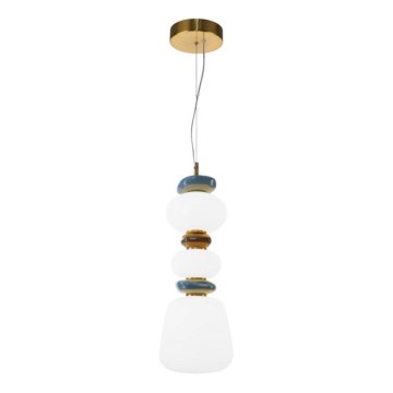 ITALUX - LED Lustr na lanku EVANS LED/15W/230V 3000K zlatá/modrá