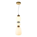 ITALUX - LED Lustr na lanku EVANS LED/19W/230V 3000K zlatá/modrá/hnědá
