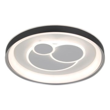 ITALUX - LED Stmívatelné stropní svítidlo FLORINA LED/46W/230V 3000/4000/6500K pr. 49 cm černá + dálkové ovládání